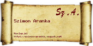 Szimon Aranka névjegykártya