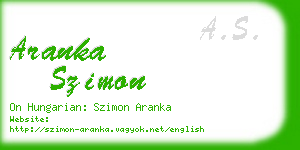 aranka szimon business card